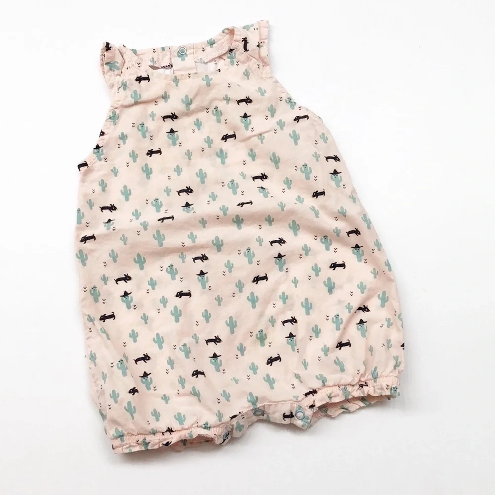 Baby Filou cactus print baby girl romper